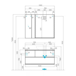 Тумба с раковиной Aquaton Терра 105/Одри Soft 42, дуб кантри, антрацит