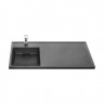 Тумба с раковиной Aquaton Лондри 105 графит, левая, дуб кантри, белый