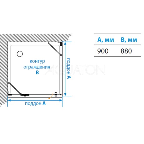 Душевое ограждение AQUATON Lax SQR L квадратное 90х90х200