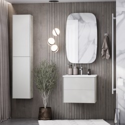 Тумба с раковиной Aquaton Сохо 60 cлэйт, галька серая