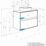 Тумба с раковиной и столешницей Aquaton Либерти 100/Mila 50, 2 ящика, белая столешница, дуб эльвезия